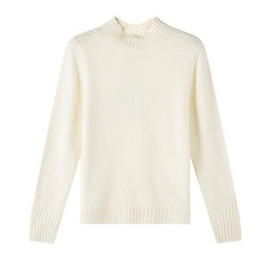 春竹100%羊毛秋冬新款厚款半高领毛衣纯色保暖洋气减龄女式羊毛衫