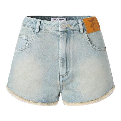JACFLEURANT毛边高腰牛仔短裤