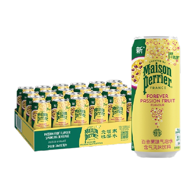 巴黎水无糖百香果气泡水330ml*24