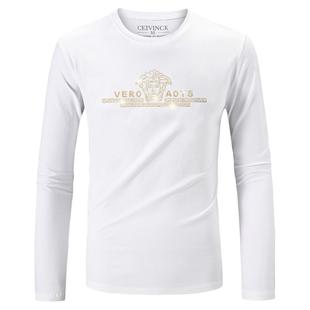 烫钻网红潮男秋装长袖t恤男士修身圆领男士打底衫加大码欧州站t恤