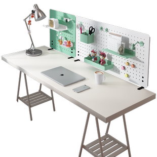 桌面洞洞板可立夹收纳隔挡板办公书桌上置物架配件免打孔儿童学习