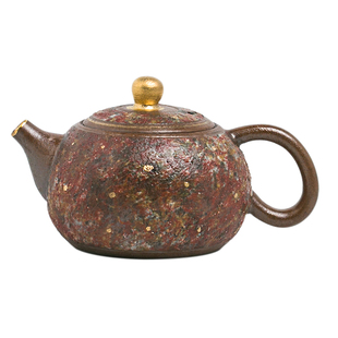 碌心 岩矿釉西施壶复古陶瓷茶具居家办公泡茶壶球状滤孔倒耳壶把