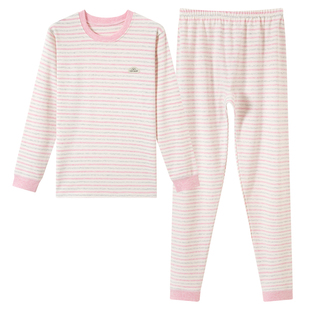 女童加厚秋衣秋裤套装纯棉女大童儿童小学生女孩无骨保暖内衣套装