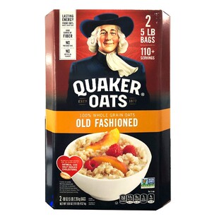 美国桂格Quaker进口传统纯燕麦片快熟煮食原味营养早餐盒装4.52kg