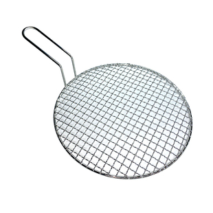 不锈钢烧烤网圆形带把手户外加粗厚商家用炭火网格韩式熏烤肉篦子