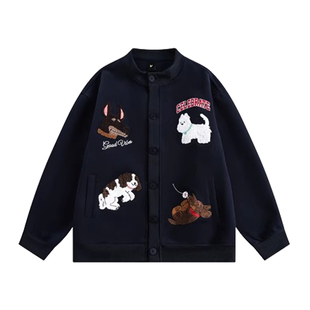 TIRED潮牌卡通毛巾绣开衫卫衣外套男女款春秋季运动上衣休闲长袖