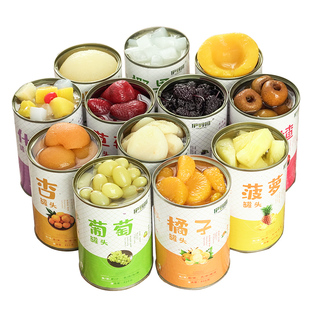 新鲜水果混合糖水菠萝橘子葡萄山楂杨梅草莓砀山黄桃罐头正品整箱