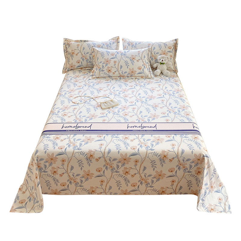 奥若拉A类老粗布全棉床单床笠纯棉加厚宿舍被单枕套三件套