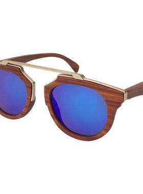 墨镜金属炫酷蓝色彩膜偏光太阳镜