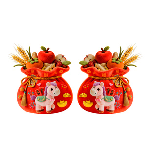 2026新年新春福袋生肖静电贴过年春节推拉门玻璃5D立体感免胶年画