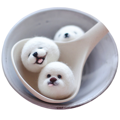 数绵羊羊毛毡戳戳乐汤圆装饰摆件
