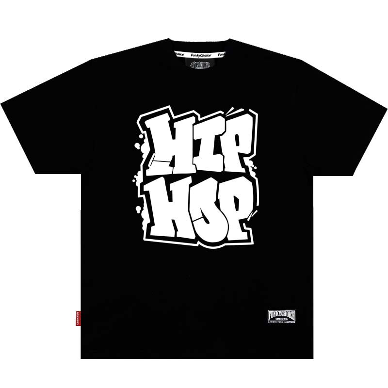 手写球衣字母hiphop短袖T恤
