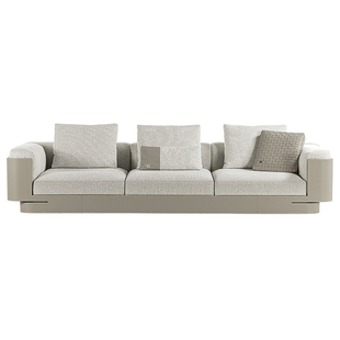 VATAR梵达 现代简约意式极简风马鞍皮布艺客厅家具高级感尼基沙发