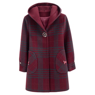 中老年女装秋冬装中年妈妈加肥加大码毛呢外套高贵洋气200斤新款