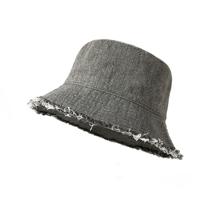 CACUSS牛仔毛边渔夫帽女秋冬新品