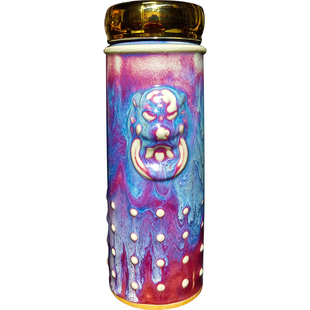 钧瓷活水养生杯虎头杯钧窑窑变水杯子中式家用陶瓷随手杯可定制