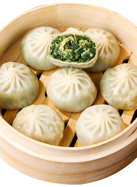 荠菜鸡蛋薄皮包子粉丝包早餐面点