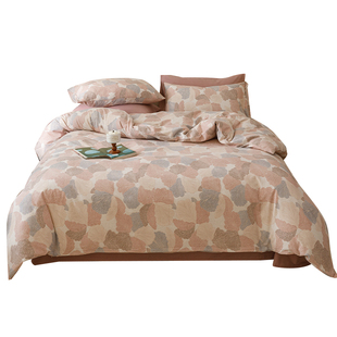 田园风全棉磨毛被套单件冬季加厚纯棉床单独被罩220x240cm四件套