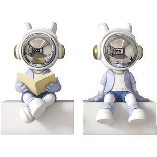 宇航员太空人坐姿小摆件客厅电视柜台面背景墙书柜酒柜轻奢装饰品