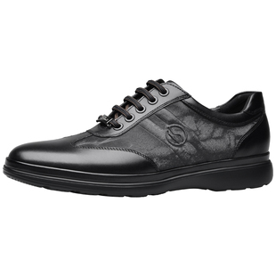 宾度男鞋春夏季男士高端商务休闲皮鞋男真皮舒适耐磨板鞋专柜款