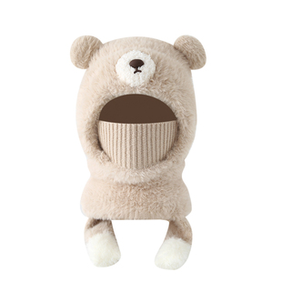 儿童帽子围巾一体2025新款冬季围脖口罩面罩大男孩女独特超好看的