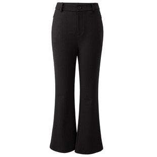 娅丽达黑色九分喇叭裤女2026春新款修身休闲女裤显瘦弹力微喇裤子