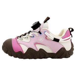 jeep可爱加绒女童鞋冬季二棉鞋皮面防水儿童阿甘运动鞋女孩丑丑鞋