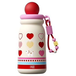 face吸管保温杯女高颜值水杯316不锈钢便携随行学生可爱苹果杯子