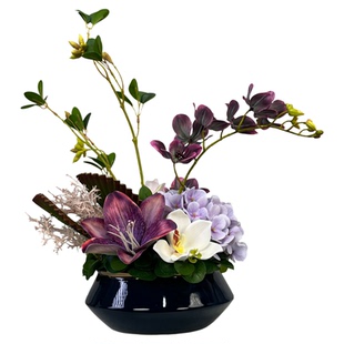 千帆羽国风仿真花艺客厅餐桌茶几假花玄关电视柜花艺空调顶装饰花