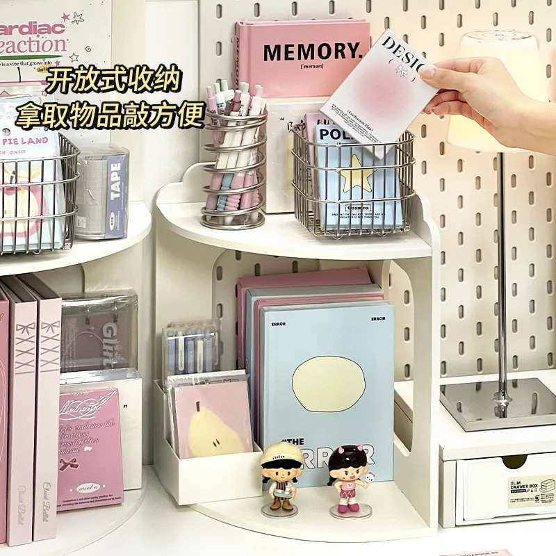 宿舍桌面转角置物架书桌收纳使用简约风桌面转角收纳架双层三层