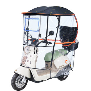 电动车遮雨棚新款全包围挡风遮雨一体电瓶车遮阳伞加大雨棚蓬封闭