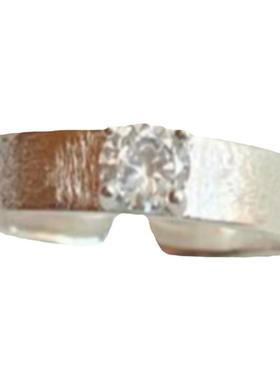 女925纯银简约ins闪锆开口戒