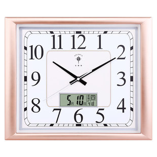 北极星长方形客厅简约静音挂钟现代创意时钟大气经典电子石英钟表