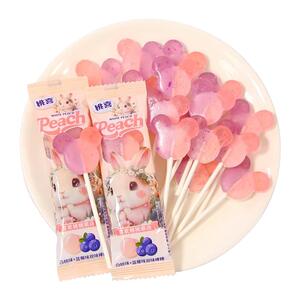 彩虹日记桃喜白桃蓝莓双味棒棒糖结婚喜糖网红爆款迷你糖果小零食