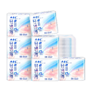 ABC卫生巾姨妈巾日用240组合轻透薄透气极薄干爽56片【正品】