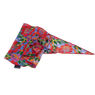 浓郁永生100%桑蚕丝原创插画丝巾三角巾菱形巾百搭真丝围巾礼盒装