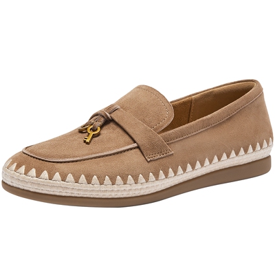 热风乐福鞋女2026年春季新款软底小皮鞋百搭单鞋女鞋子H02W26115