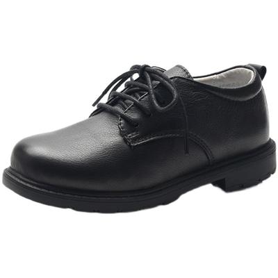 男女童黑色软底系带演出礼服皮鞋