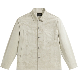 太平鸟男装 秋季提花夹克外套男翻领时尚休闲茄克潮流潮牌上衣