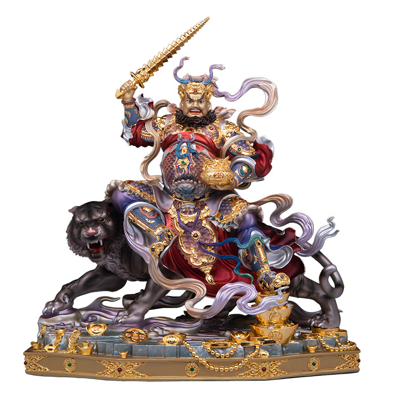 武财神赵公明铜像赵元帅神像黑虎财神爷店铺客厅书房招财供奉摆件