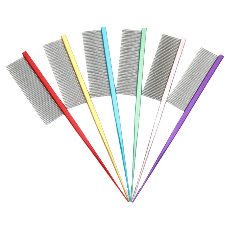 宠物猫梳尖尾梳马尔济斯扎辫子密齿开结约克夏猫咪梳子分界梳子