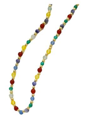 一枝橘 度假风彩色玛瑙珠子项链女夏季锁骨链小众简约串珠颈链