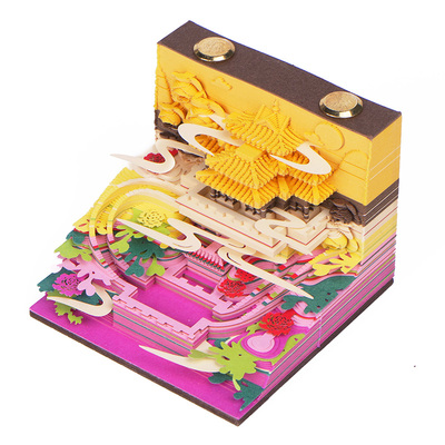 洛阳3D立体纸雕日历便签手撕台历