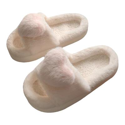 细细条防滑厚底少女心居家棉拖鞋