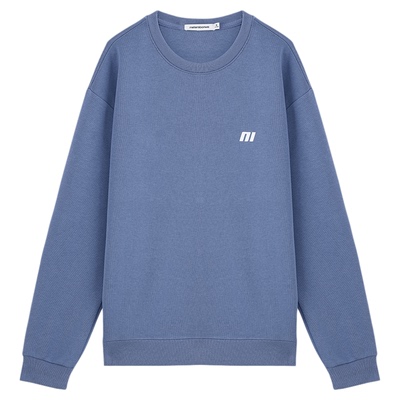 情侣纯色圆领字母宽松卫衣