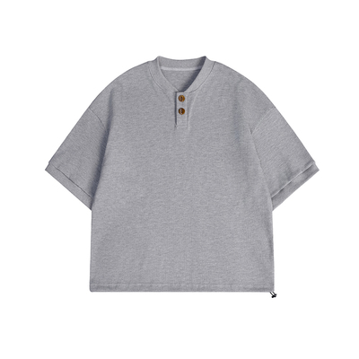 wtmp日系亨利领打底华夫格短袖