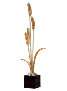 岁岁平安麦穗铜摆件现代轻奢客厅玄关电视柜壁龛竖高软装高级装饰