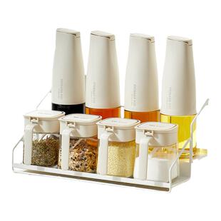 调料罐置物架台面厨房收纳架金属架子玻璃调料瓶油壶组合装调料架