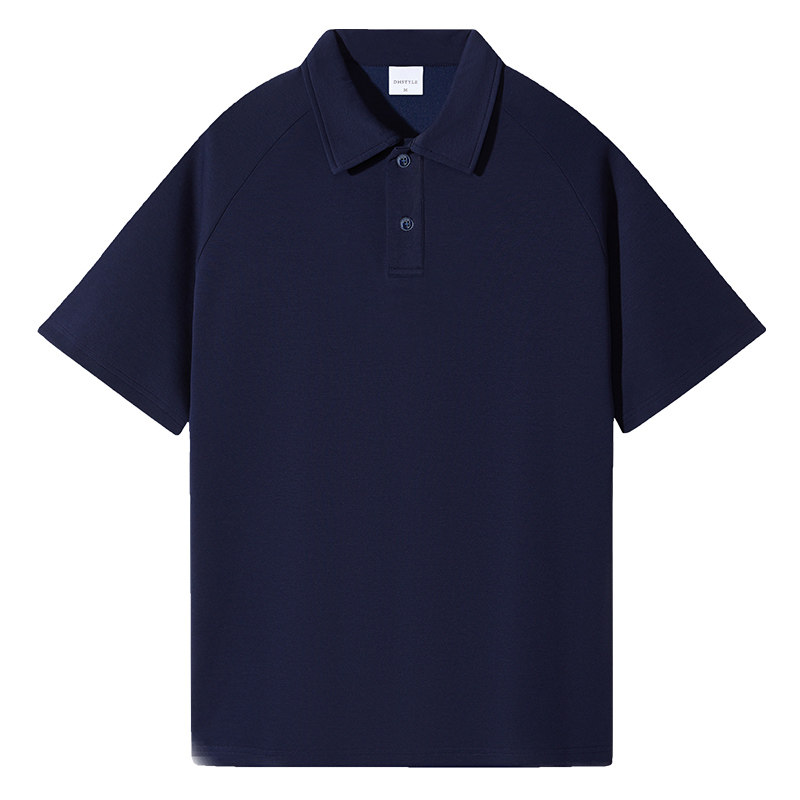 夏季潮牌落肩polo衫班服定制印字翻领短袖工作服diy纯棉t恤团体服