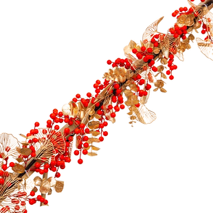 2026新年元旦装饰春节马年藤条楼梯福字挂件过年家用客厅气氛布置